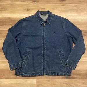 Vintage polo Ralph Lauren denim Harrington bomber jacket 90s men’s XL